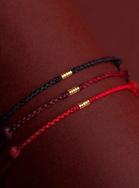 好运红绳女霉运去五福财运圆珠