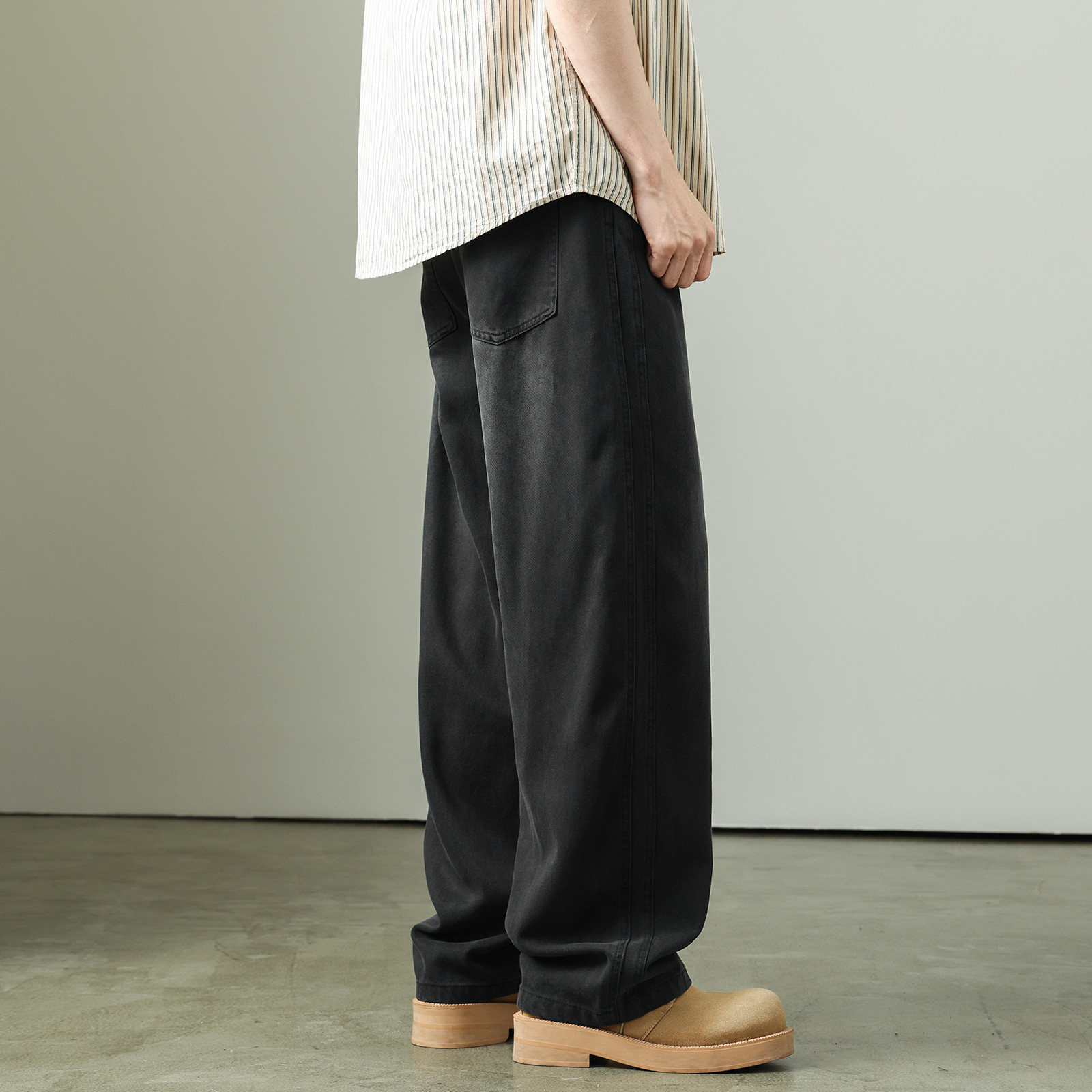 日系复古莱赛尔加绒牛仔裤男宽松高街潮牌水洗直筒裤冬季休闲长裤,淘宝优惠券,粉丝福利购,淘宝优惠卷