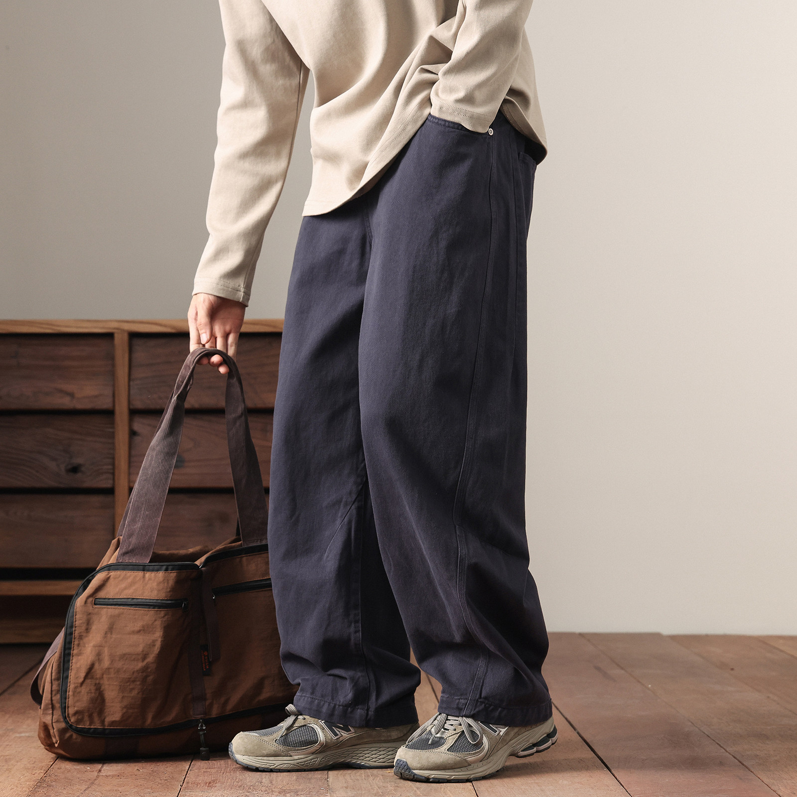 三十六街宽松阔腿弯刀裤男直筒休闲裤日系复古潮牌百搭工装长裤子,淘宝优惠券,粉丝福利购,淘宝优惠卷