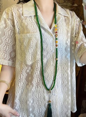 「玉髓」新中式国风串珠斜挎链复古长款汉L服古风配饰高级感毛衣