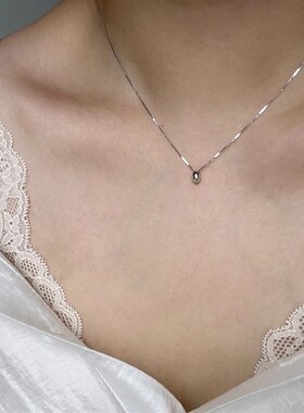 通体纯银精致迷你银豆项链小众气质简约高级极简冷淡风秋冬新品女