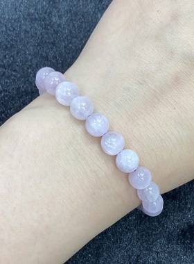 天然拉丝紫锂辉手链女款单圈时尚小清新简约水晶手串饰品礼物百搭