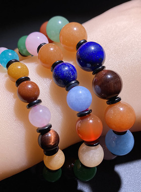 多宝天然水晶手h链情侣饰品贵气勇气爱情守护石单圈手串男女款饰