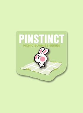 PINSTINCT可爱兔子野餐金属徽章
