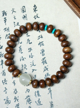 普陀山天然黑檀木手串女款