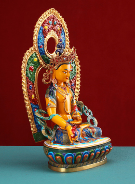 藏式纯铜七寸1尺全身彩绘