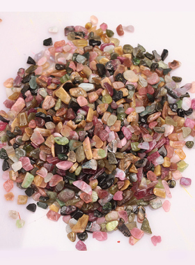 藏式天然宝石密宗供奉佛像装藏供曼扎盘彩色碧玺宝石50g家用摆件