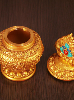 藏式八吉祥铜树脂供奉摆件