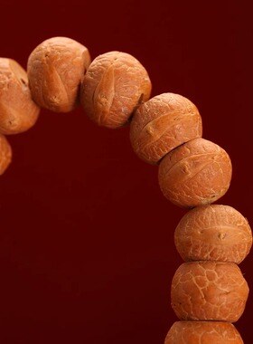 尼泊尔黄皮凤眼菩提子手项链男女原籽盘珠串真菩学生密文玩红玛瑙