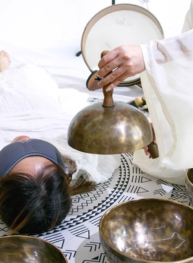 音钵手持颂钵尼泊尔手工钵音疗瑜伽冥想静心疗愈复古铜磬摆件钵盂