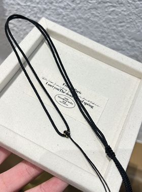 DIY手工项链素绳偏粗款可调节黑粉米挂件玉坠锁骨绳多色批发配件