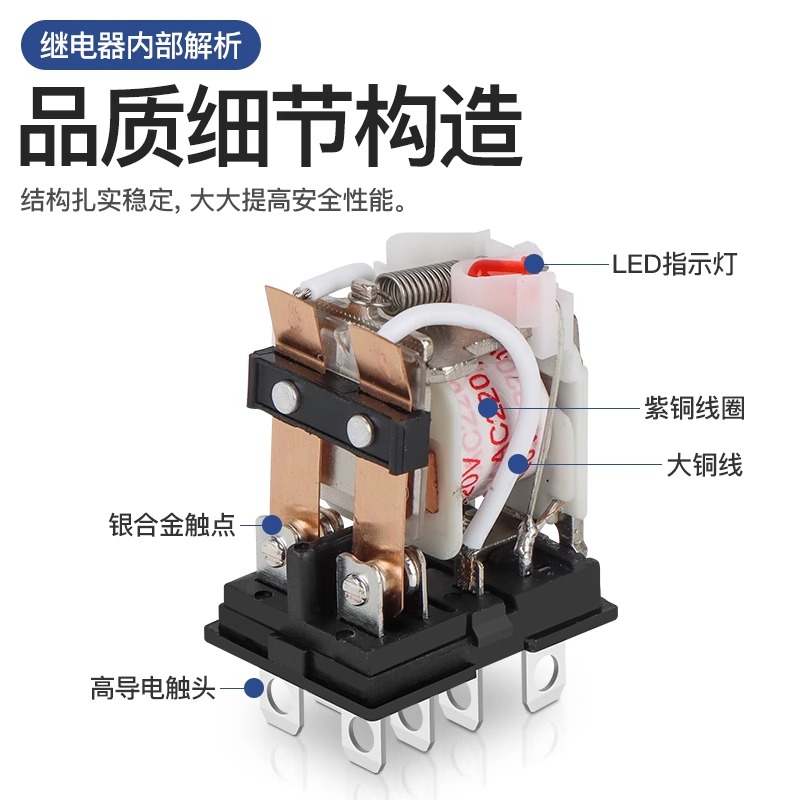 日科HH52P小型中间继电器 53HH54P 电磁 JQX-13F 220V交流12V 24V - 图0