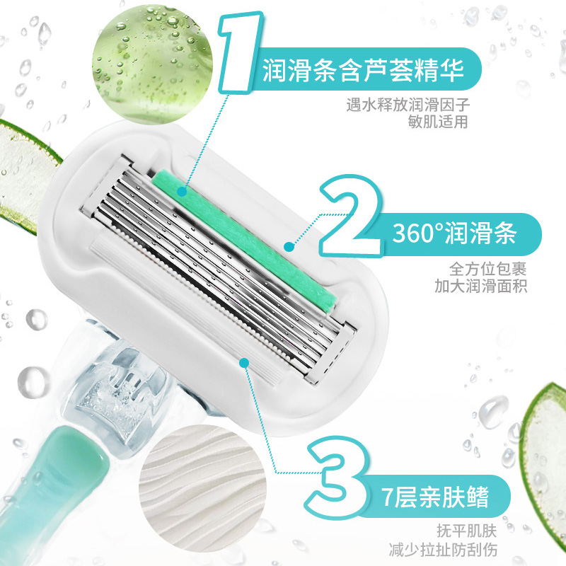 吉列维纳斯脱毛刀女venus刮毛刀腋下剃毛刀手动芦荟刀头原装正品 - 图0