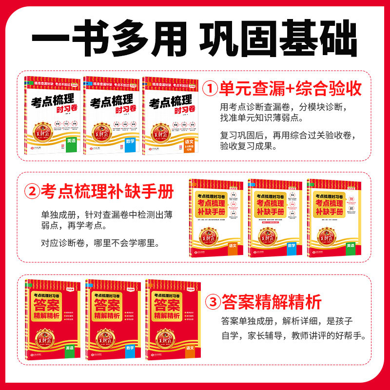 【王朝霞专卖】考点梳理时习卷2024下册三四五六年级一二年级人教试卷语文数学英语作业诊断测评思维训练同步单元测试卷课后测试卷