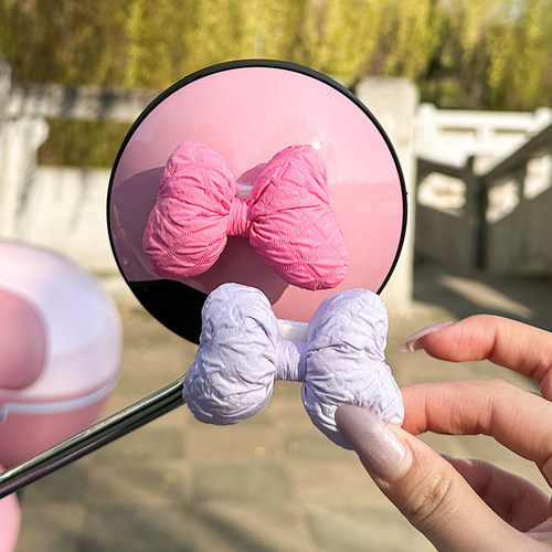 蝴蝶结后视镜贴电动车装饰可爱3D立体贴纸露娜电瓶车diy装饰配件 - 图1