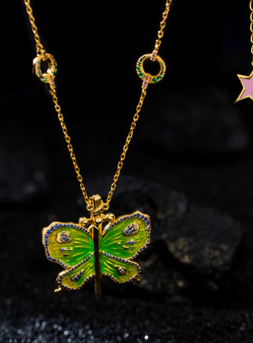 定金空条徐伦蝴蝶项链925银