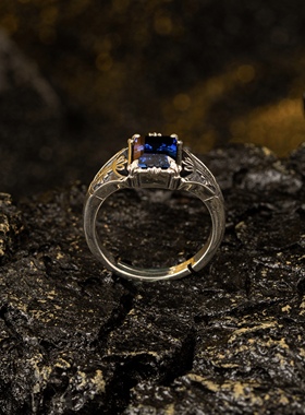 男女通款925银中性风复古戒指