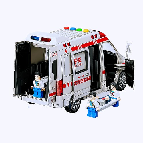 儿童仿真救护车玩具可开车门音乐故事早教耐摔抗磨男孩3-6岁益智 - 图3