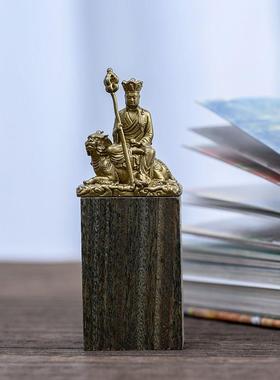 简修行地藏王坐谛听像随身佛小摆件文创礼物茶空间禅意文创装饰品