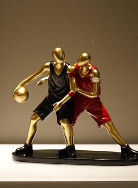 创意儿童房装饰品篮球人物摆件玄关客厅酒柜装饰品办公室家居轻奢