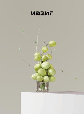 花小只 现代手工琉璃唐棉果花艺盛果 样板间酒店会所茶室桌面摆件