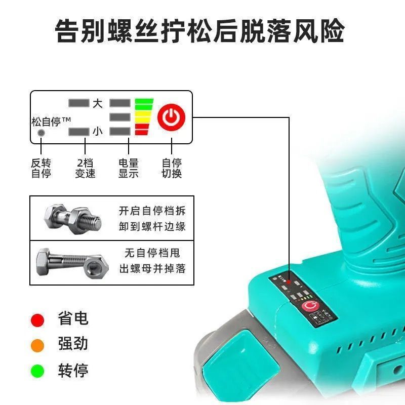 无刷电动扳手锂电充电冲击扳手大扭力架子工电动套筒风炮强力汽修 - 图2