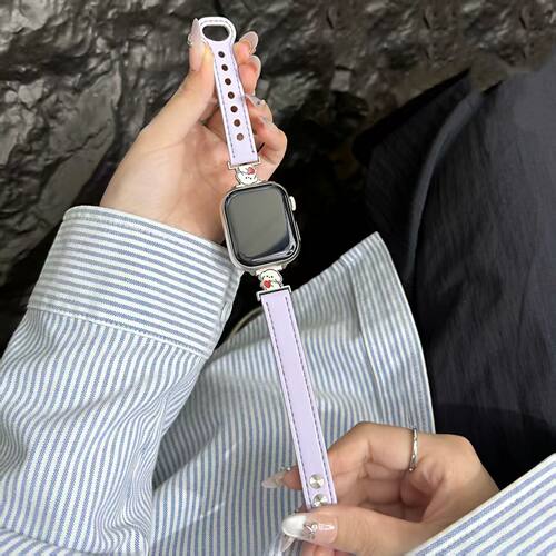 适用于苹果s11可爱百搭双钉小狗s10通用表带Apple watchSE3女表带 - 图1