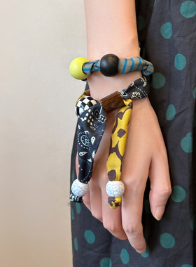 时髦设计感趣味拼接可调节项链女小众设计锁骨链多层缠绕手链配饰