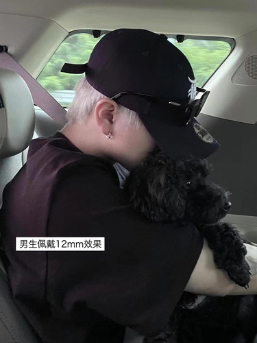 999纯银耳环耳圈耳骨钉养耳洞耳骨环高级感素圈耳扣耳钉女耳饰男 - 图2