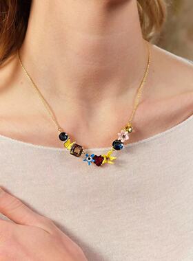 法国珐琅菜圃琉璃苣蝴蝶番茄花宝石项链戒指