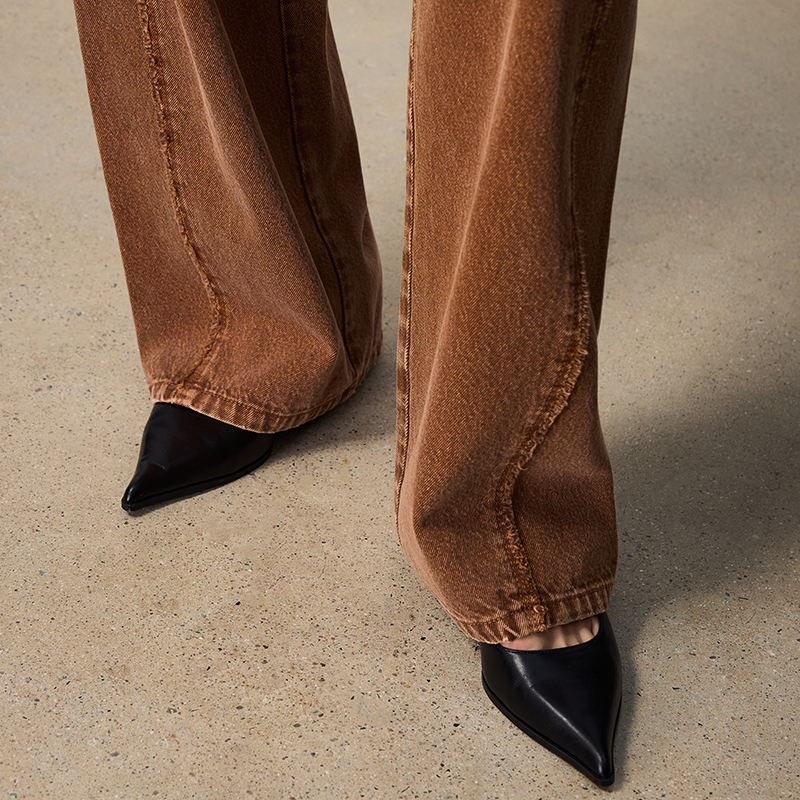 JASON WU2025秋季新款纯色直筒宽松显瘦休闲通勤香蕉牛仔裤裤子女 - 图3