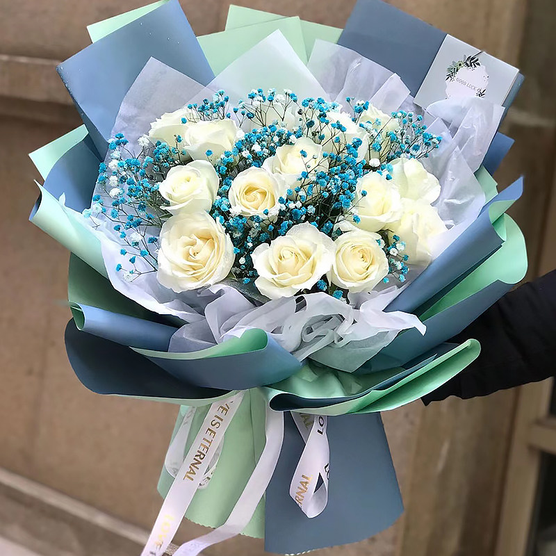 烫金包花束缎带涤纶鲜花包装带英文字母螺纹丝带扎花绑带花艺材料