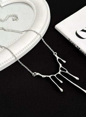 钛钢中性时尚简约水滴项链