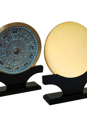 十二生肖八卦铜镜纯铜风水仿古怀镜结婚压腰随身小凸镜大平面家用