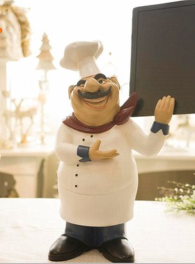 欧式厨师摆件酒店西餐厅面包蛋糕C饭店门口开业礼品摆设道具装饰