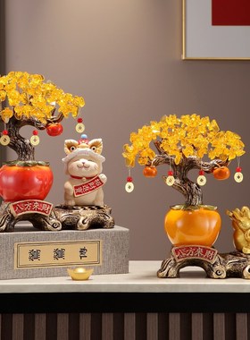 八方来财招财猫摆件开业客厅家居电视柜轻奢高档饰品乔迁新居礼品