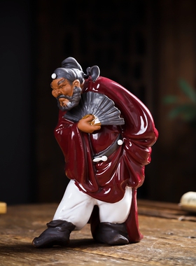 中式石湾陶瓷人物雕塑家居客厅摆件佛像招财引福钟馗钟馗陶瓷