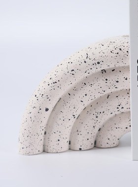 简约现代创意扇形树脂层叠书档书靠样板间客厅书R办公桌面软装饰