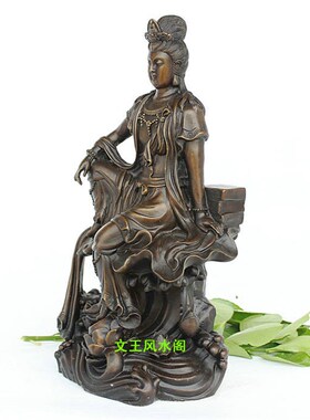 摆件纯铜自o在观音菩萨像大号