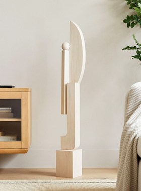 酒店样板间实木抽j象几何艺术雕塑家居客厅装饰落地摆件木雕工艺