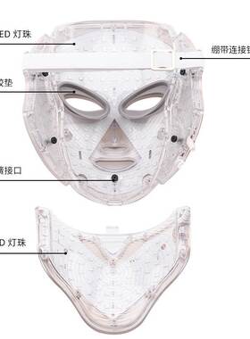 跨境热销七彩美容面罩 祛痘脖子光子嫩肤仪led7色光谱面膜美容仪