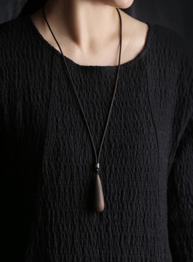 本命佛十二生肖天然沉香木吊坠项链男女挂饰长款毛衣链定制刻字