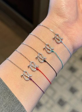 法国小红绳生肖蛇钻动物红绳手链转运本命年情侣款手绳diy手绳