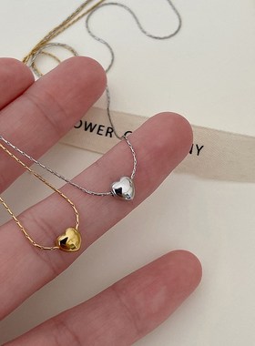 闺蜜项链女二人款爱心冷淡风气质锁骨小众设计感简约情侣百搭颈链