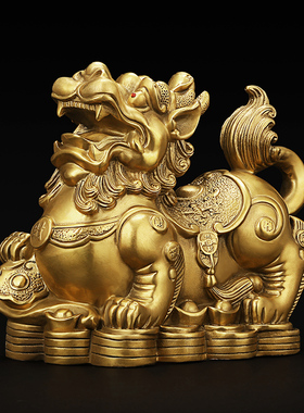 全铜貔貅摆件 一对大号全铜皮丘客厅家居工艺品开业招财礼品2976