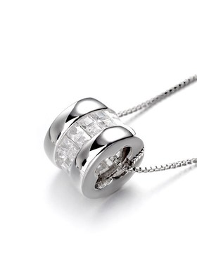 韩国新款时尚简约项饰 个性创意可转动锆石项链饰品77557