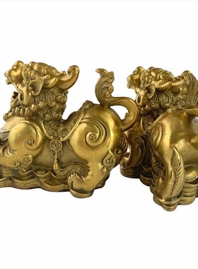 厂家铜貔貅金钱貔貅貅黄铜如意貔貅家居办公工艺品摆件