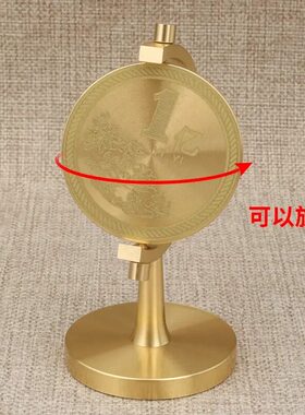 【壹亿小目标】创意黄铜一个亿转转高档轻奢客厅办公室旋转摆件