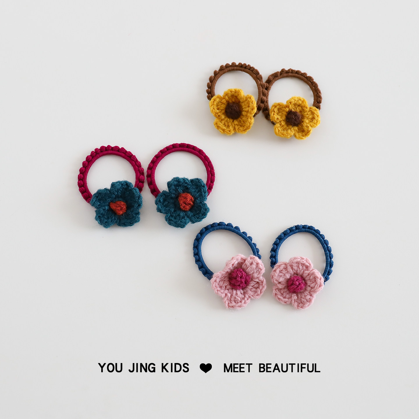 毛线花朵儿童发绳不伤发秋冬新款女孩皮筋头绳女童发圈宝宝头饰,淘宝优惠券,粉丝福利购,淘宝优惠卷