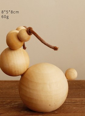 桌面手工木质小动物床头电视柜木室内家装摆件减压小精致礼品